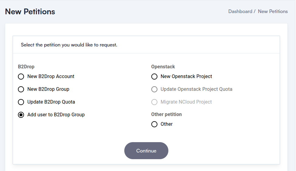 _Screenshot: Request a New Petition Tabs_