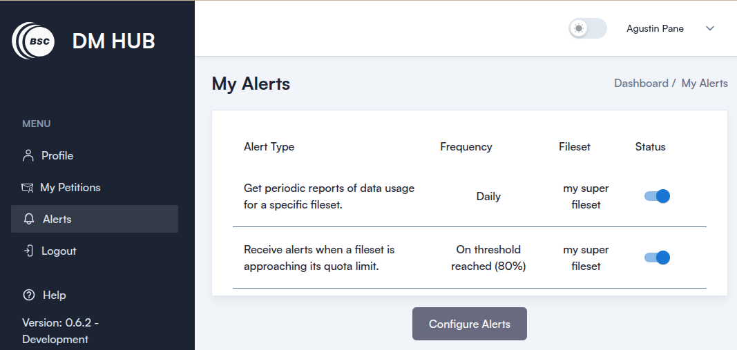 _Screenshot: Manage/Delete Alerts_